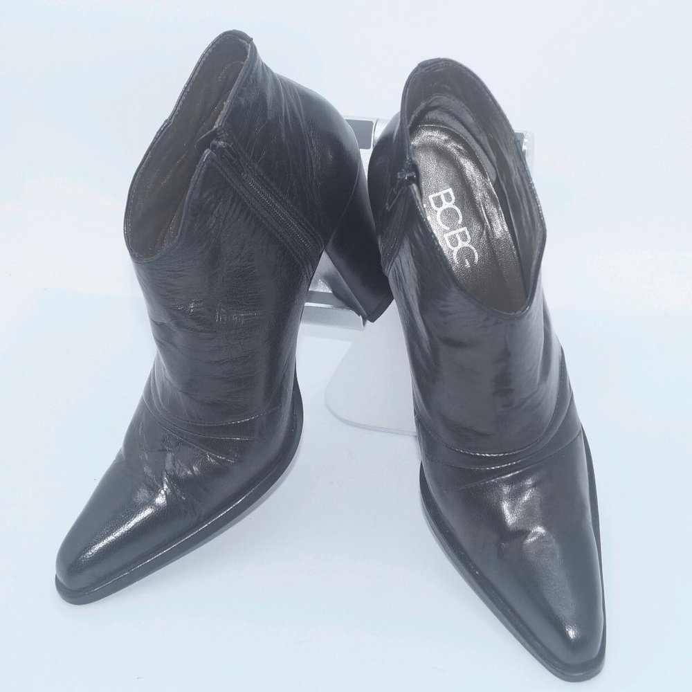 BCBGMaxAzria black leather ankle boots